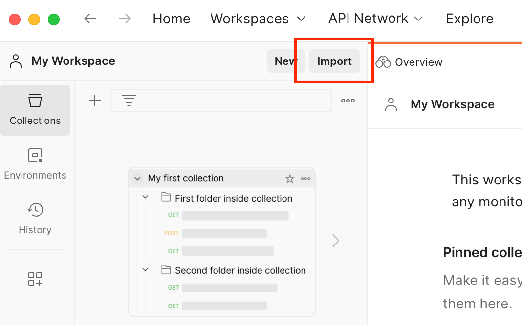 Import Postman collection